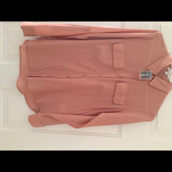 Express Blush Button Down Shirt - Picture 3 of 8